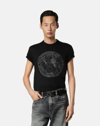 Smyckad slim fit-T-shirt i bomullsjersey