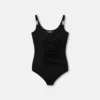 Stretchig crepe jersey-bodysuit med drapering Stretchig crepe jersey-bodysuit med drapering