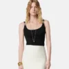 Stretchig crepe jersey-bodysuit med drapering Stretchig crepe jersey-bodysuit med drapering