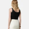 Stretchig crepe jersey-bodysuit med drapering Stretchig crepe jersey-bodysuit med drapering
