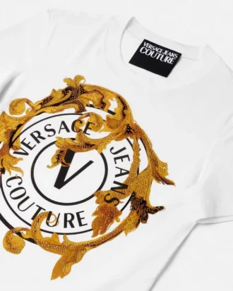 T-shirt med kristall Porcelain Barocco