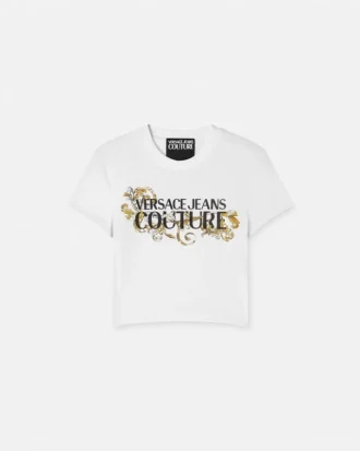 T-shirt med kristallkontur Barocco