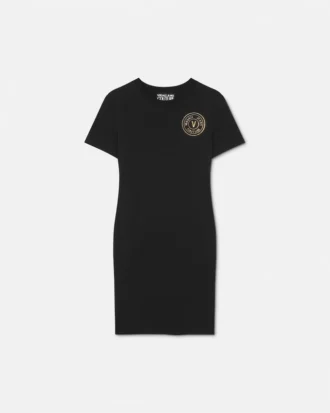T-shirtklänning med V-Emblem-logotyp