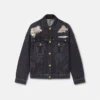 Truckerjacka i metallnät och denim Truckerjacka i metallnät och denim