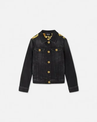 Tryckt jeansjacka för barn