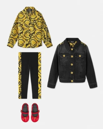 Tryckt jeansjacka för barn