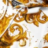 Tryckt kort hoodie i bomullsjersey Tryckt kort hoodie i bomullsjersey