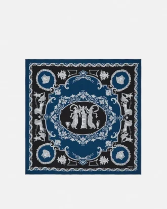 Tryckt silkescarf i twill 90 cm