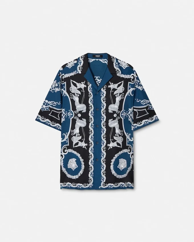 Tryckt skjorta i silkes-twill Tryckt skjorta i silkes-twill