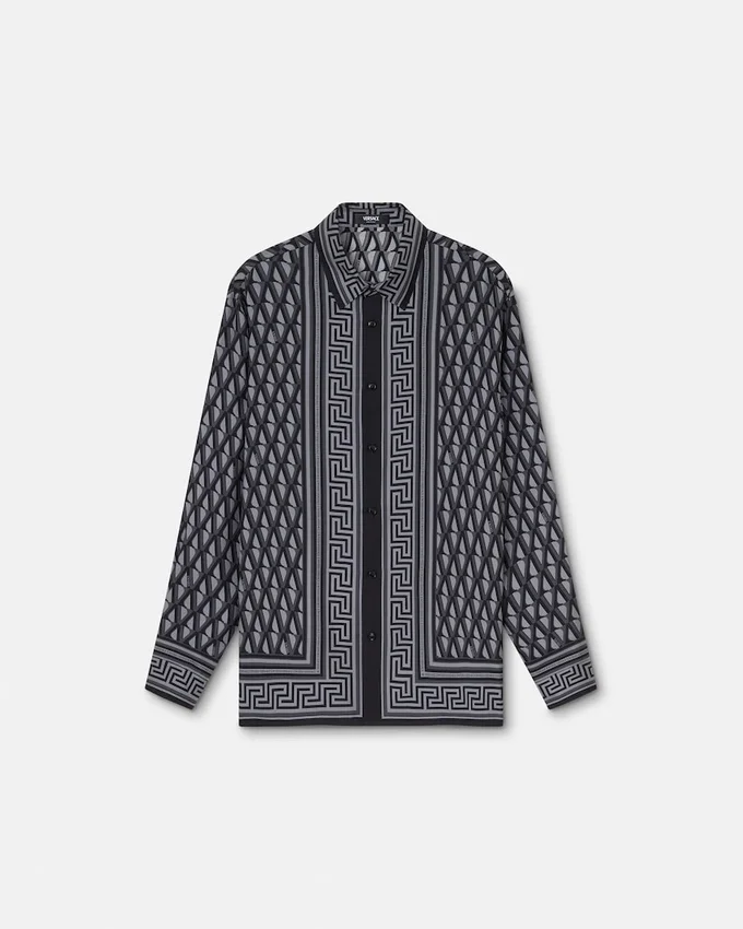 Tryckt skjorta i silkes-twill Tryckt skjorta i silkes-twill