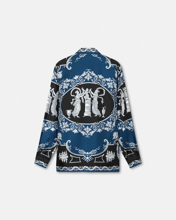 Tryckt skjorta i silkes-twill Tryckt skjorta i silkes-twill