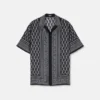 Tryckt slim fit-skjorta i silkes twill