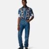 Tryckt slim fit-skjorta i silkes twill