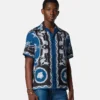 Tryckt slim fit-skjorta i silkes twill