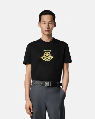 Tryckt slim fit-T-shirt i bomullsjersey