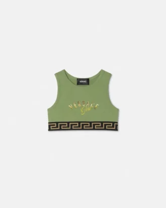 Tryckt stretchjersey-top för barn