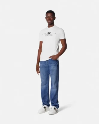 Tryckt T-shirt i bomullsjersey