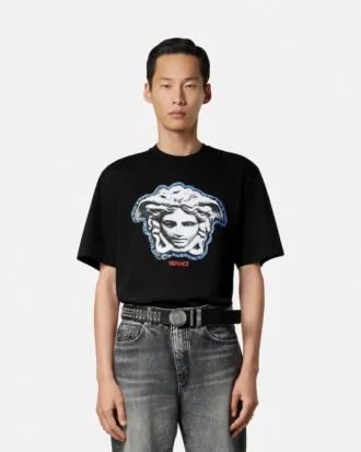 Tryckt T-shirt i bomullsjersey med normal passform