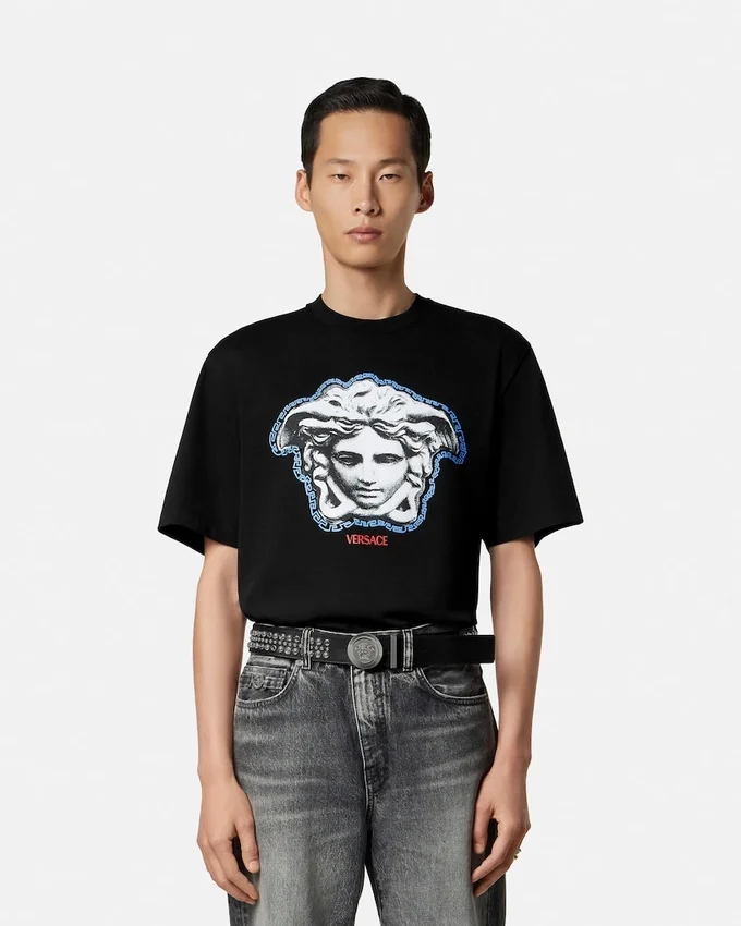 Tryckt T-shirt i bomullsjersey med normal passform Tryckt T-shirt i bomullsjersey med normal passform