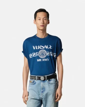 Tryckt T-shirt i bomullsjersey med normal passform