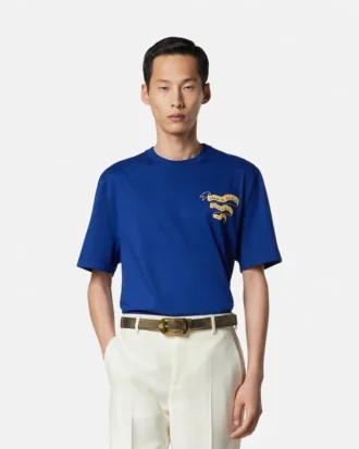 Tryckt T-shirt i bomullsjersey med normal passform