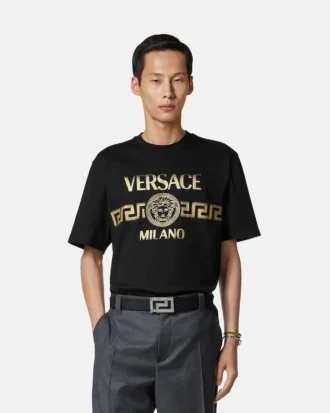 Tryckt T-shirt i bomullsjersey med normal passform