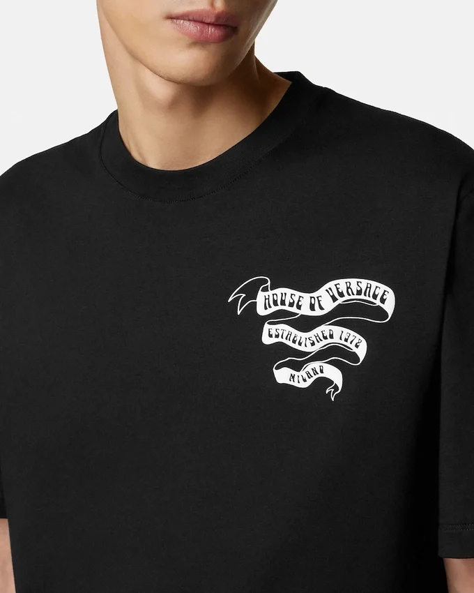 Tryckt T-shirt i bomullsjersey med normal passform Tryckt T-shirt i bomullsjersey med normal passform