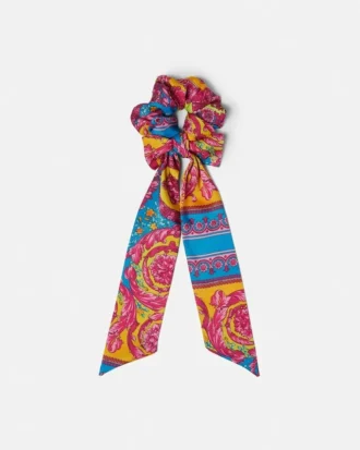 Tryckt twill-scarf-scrunchie för barn Tryckt twill-scarf-scrunchie för barn