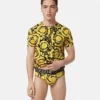Tryckta jacquard-trosor i bomullsjersey Tryckta jacquard-trosor i bomullsjersey
