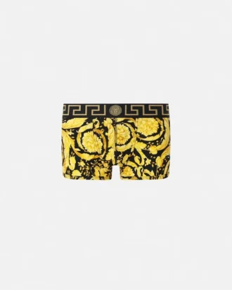 Tryckta jacquard-trunkar i bomullsjersey Tryckta jacquard-trunkar i bomullsjersey