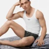 Tryckta jacquard-trunkar i bomullsjersey Tryckta jacquard-trunkar i bomullsjersey
