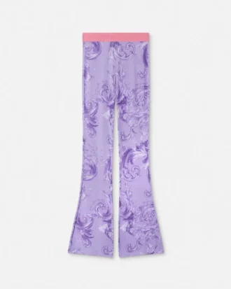 Tryckta leggings i viskos med utsvängda ben Tryckta leggings i viskos med utsvängda ben