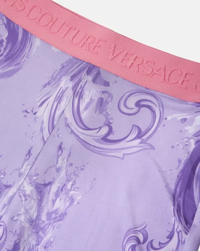 Tryckta leggings i viskos med utsvängda ben Tryckta leggings i viskos med utsvängda ben