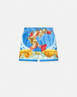 Tryckta shorts i silkes-twill