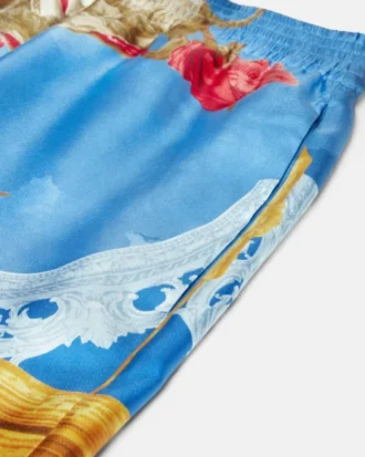 Tryckta shorts i silkes-twill