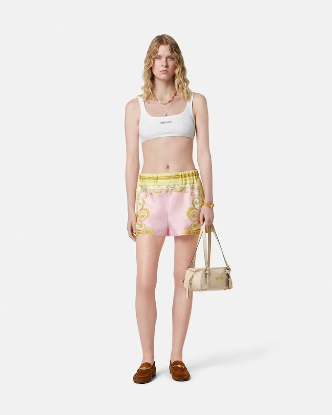 Tryckta shorts i silkes-twill Tryckta shorts i silkes-twill
