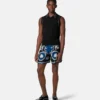 Tryckta smala shorts i silkes twill Tryckta smala shorts i silkes twill