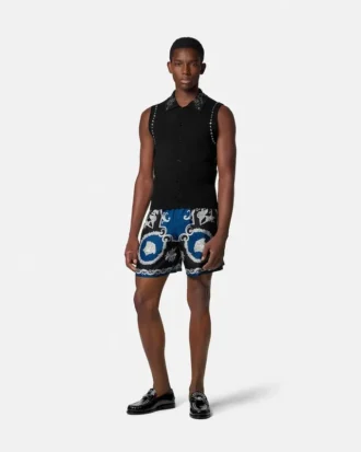 Tryckta smala shorts i silkes twill Tryckta smala shorts i silkes twill