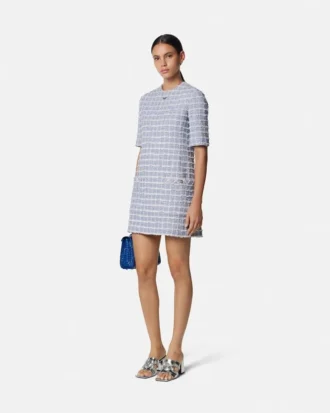 Tweed A-linjeformad miniklänning