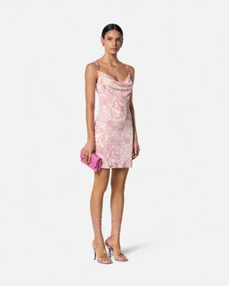 Underwater Barocco Slip Mini Dress