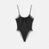 V Allover Jacquard Silk Bodysuit V Allover Jacquard Silk Bodysuit