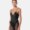 V Allover Jacquard Silk Bodysuit V Allover Jacquard Silk Bodysuit