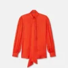 V Allover Jacquard Silk Lavallière Shirt V Allover Jacquard Silk Lavallière Shirt
