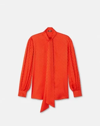 V Allover Jacquard Silk Lavallière Shirt V Allover Jacquard Silk Lavallière Shirt
