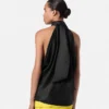 V Allover Jacquard Silk Lavallière Top V Allover Jacquard Silk Lavallière Top
