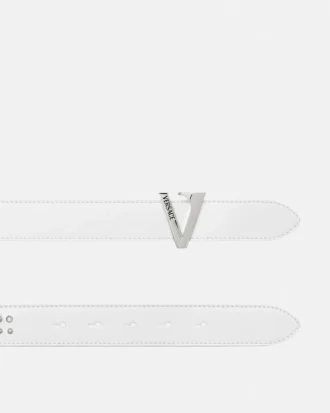 V-dekorerat läderbälte 3 cm
