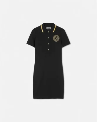 V-Emblem Midi Polo Dress