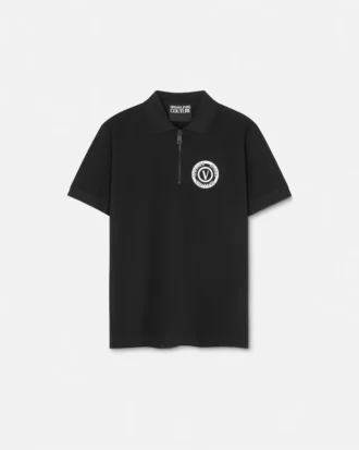 V-Emblem Zip Polo Shirt V-Emblem Zip Polo Shirt