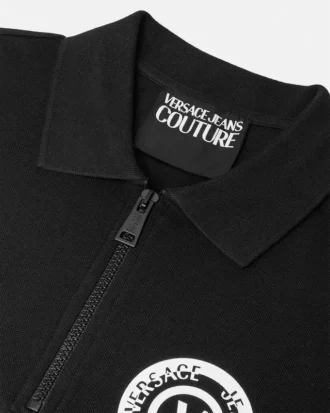 V-Emblem Zip Polo Shirt V-Emblem Zip Polo Shirt