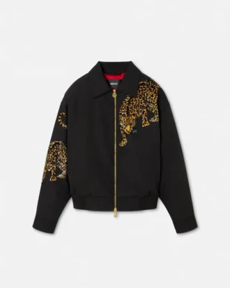 Versace Leopard Mélange ullblousonjacka